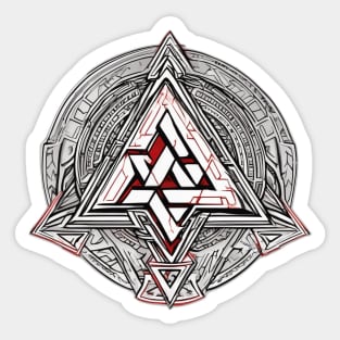 Abstract Valknut and Runes Design No. 907 Sticker